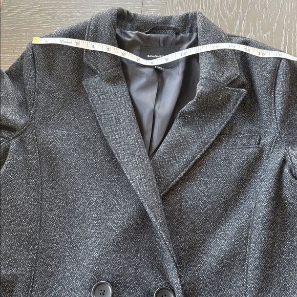 Banana Republic Charcoal Trench Coat Wool Blend Winter Classic Warm Size Reg M - Picture 4 of 14